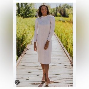 Roolee Marvelous Tune Textured Sweater Dress - Gainsboro